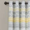 2pk 52"x84" Light Filtering Hygge Geo Curtain Panels Yellow - Lush Décor