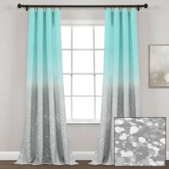52"x84" Set Of 2 Glitter Ombre Metallic Print Window Curtain Panels - Lush Décor -Home Decoration Promotion GUEST 5cfe0a77 ee5d 4ecf 9e32 3263dd4328e2