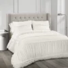 White Nova Ruffle Comforter Set - Lush Décor