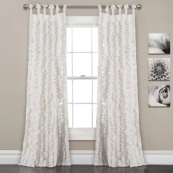 Set Of 2 Sophia Ruffle Window Curtain Panels White - Lush Décor -Home Decoration Promotion GUEST 5faae6e0 7cd0 4959 8d92 b83524f63177