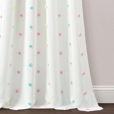 42"x84" Kids' Rainbow Tufted Dot Single Window Curtain Panel - Lush Décor 3 42"x84" Kids' Rainbow Tufted Dot Single Window Curtain Panel - Lush Décor - Image 3
