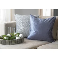 20"x20" Oversize Gracie Gillmore Solid Square Throw Pillow Blue - Lush Décor -Home Decoration Promotion GUEST 615d0bb7 81c8 4c8f b249 2b99a98e6853