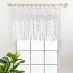 30"x40" Boho Macrame Textured Cotton Window Valance - Lush Décor -Home Decoration Promotion GUEST 680cfc91 380d 47fc 9e32 9cd9d9244e64