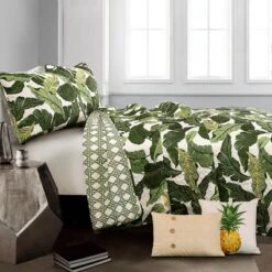 5pc Tropical Paradise Quilt Set Green - Lush Décor