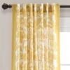 1pc 52"x84" Light Filtering Emma Textured Jacobean Curtain Panel Yellow - Lush Décor