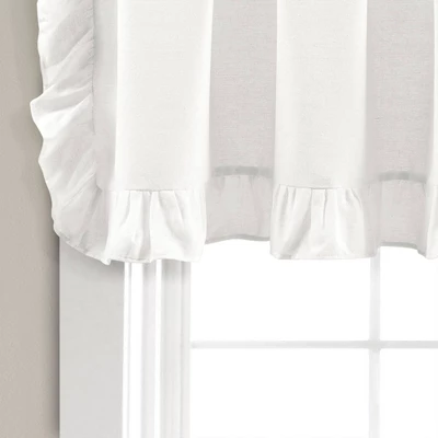 52"x18" Linen Ruffle Window Valance White - Lush Décor 3 52"x18" Linen Ruffle Window Valance White - Lush Décor - Image 3