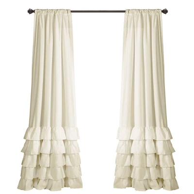 Set Of 2 Allison Ruffle Rod Pocket Light Filtering Window Curtain Panels - Lush Décor 4 Set Of 2 Allison Ruffle Rod Pocket Light Filtering Window Curtain Panels - Lush Décor - Image 4
