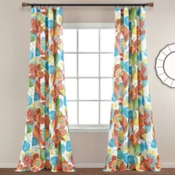 Set Of 2 Layla Light Filtering Window Curtain Panels Orange/Blue - Lush Décor -Home Decoration Promotion GUEST 71f46847 4d2e 4252 a056 9688f60891cd