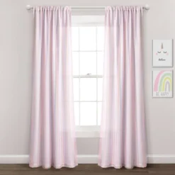 Kids' Rainbow Sheer Rod Pocket With Lining Single Window Curtain Panel Rainbow/White - Lush Décor -Home Decoration Promotion GUEST 73c4d1be 6fe0 4b42 9289 a31ba8242a03