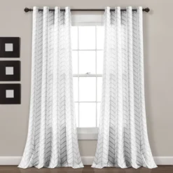 Set Of 2 (84"x52") Calia Chevron Geo Window Curtain Panels - Lush Décor -Home Decoration Promotion GUEST 76b9a70c 663b 465a b06a 21dba6c5b1a1