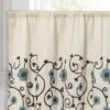 Set Of 2 Royal Garden Kitchen Curtain Tiers Blue - Lush Décor
