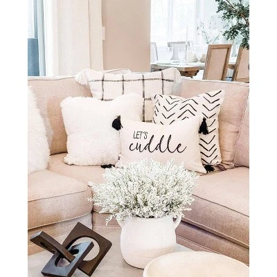 20"x20" Oversize Emma Square Throw Pillow Cover White - Lush Décor 2 20"x20" Oversize Emma Square Throw Pillow Cover White - Lush Décor - Image 2