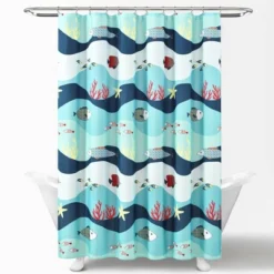 72"x72" Kids' Sea Life Shower Curtain Blue - Lush Décor -Home Decoration Promotion GUEST 79567983 9c4e 4867 98c9 8e107f07202d