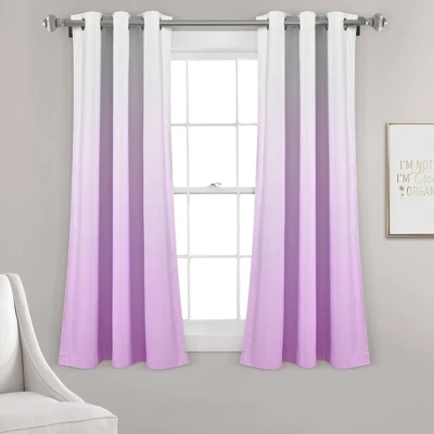 Set Of 2 (63"x38") Mia Ombre Insulated Grommet Blackout Window Curtain Panels - Lush Décor 5 Set Of 2 (63"x38") Mia Ombre Insulated Grommet Blackout Window Curtain Panels - Lush Décor - Image 5