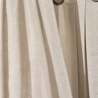 1pc Light Filtering Farmhouse Linen Button Window Curtain Panel - Lush Décor 4 1pc Light Filtering Farmhouse Linen Button Window Curtain Panel - Lush Décor - Image 4