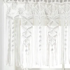 50"x20" Boho Macrame Textured Cotton Window Valance White - Lush Décor -Home Decoration Promotion GUEST 86a7e3e8 6d05 4dd0 8047 111921543633