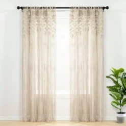 84"x40" Boho Macrame Leaf Cotton Window Curtain Panel - Lush Décor 16 84"x40" Boho Macrame Leaf Cotton Window Curtain Panel - Lush Décor -Home Decoration Promotion GUEST 87941eec faa7 446b a83d 26a01c7f8190