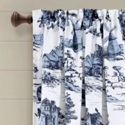 Set Of 2 French Country Toile Light Filtering Window Curtain Panels - Lush Décor