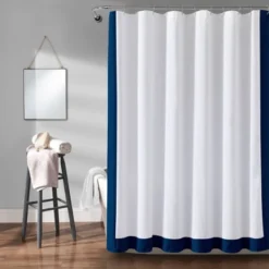 72"x72" Block Border Shower Curtain - Lush Décor -Home Decoration Promotion GUEST 8a75ab37 c3c5 4020 a777 7f50195d9e7f