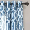 2pk 52"x84" Sheer Edward Trellis Curtain Panels Navy - Lush Décor