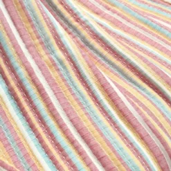 50"x60" Tracy Striped Kantha Pick Stitched Yarn Dyed Cotton Woven Throw Blanket Rust - Lush Décor -Home Decoration Promotion GUEST 903f26b7 2e00 4eeb 8243 a5a05a8e3575