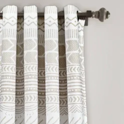 Set Of 2 Hygge Geo Light Filtering Window Curtain Panels - Lush Décor
