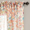 2pk 38"x84" Sheer Weeping Flower Curtain Panels Turquoise/Tangerine - Lush Décor