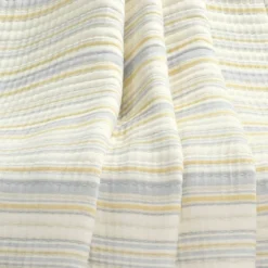 50"x60" Solange Striped Kantha Pick Stitched Yarn Dyed Cotton Woven Throw Blanket Yellow - Lush Décor 7 50"x60" Solange Striped Kantha Pick Stitched Yarn Dyed Cotton Woven Throw Blanket Yellow - Lush Décor -Home Decoration Promotion GUEST 9a13cd3a bb82 461f a227 b8e6843f8878