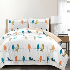 3pc Rowley Birds Cotton Duvet Cover Set - Lush Décor -Home Decoration Promotion GUEST 9aed35ad ddcd 4d38 b546 df83fec82d7d
