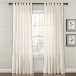 84"x40" Farmhouse Faux Linen Tab Top Window Curtain Panel - Lush Décor -Home Decoration Promotion GUEST 9d194b46 a9f1 42af bcef 7522dcba7ecb