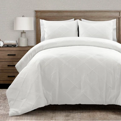 Lush Decor 3pc Diamond Geo Gacquar Comforter Bedding Set White 1 Lush Decor 3pc Diamond Geo Gacquar Comforter Bedding Set White