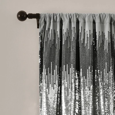 Set Of 2 (84"x42") Shimmer Sequins Light Filtering Window Curtain Panels - Lush Décor 1 Set Of 2 (84"x42") Shimmer Sequins Light Filtering Window Curtain Panels - Lush Décor