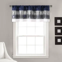 52"x18" Night Sky Sequins Embroidery Window Valance - Lush Décor -Home Decoration Promotion GUEST ad696793 94de 44a9 accb d63fe36ac453