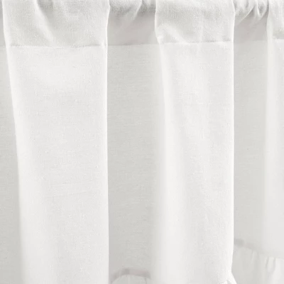 52"x18" Linen Ruffle Window Valance White - Lush Décor 2 52"x18" Linen Ruffle Window Valance White - Lush Décor - Image 2