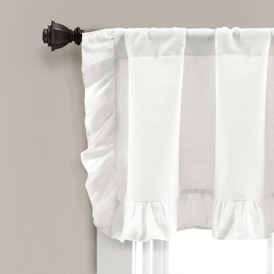 52"x18" Linen Ruffle Window Valance White - Lush Décor 1 52"x18" Linen Ruffle Window Valance White - Lush Décor