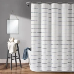 Ombre Striped Yarn Dyed Cotton Shower Curtain - Lush Décor -Home Decoration Promotion GUEST b4c7a123 e9aa 45d9 85b1 d383003306b3