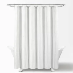 72"x72" Drew Stripe Farmhouse Silver-Infused Antimicrobial Shower Curtain Gray - Lush Décor -Home Decoration Promotion GUEST b62dee21 b348 4e55 980f 35ca562827b9