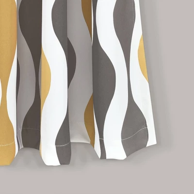 2pk 52"x108" Light Filtering Mid-Century Geo Curtain Panels Gold/Gray - Lush Décor 3 2pk 52"x108" Light Filtering Mid-Century Geo Curtain Panels Gold/Gray - Lush Décor - Image 3