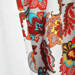 Set Of 2 (95"x38") Zara Jacobean Back Tab Rod Pocket Light Filtering Window Curtain Panels White/Red - Lush Décor -Home Decoration Promotion GUEST bb18a28d 1dcf 4c87 9701 9b5d32ca89c5