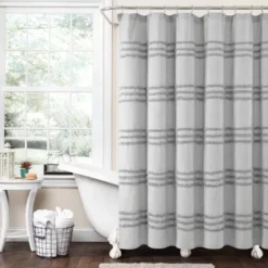 72"x72" Boho Kendra Tufted Yarn Dyed Eco Friendly Recycled Cotton Shower Curtain - Lush Décor -Home Decoration Promotion GUEST bd747e1c 1ad8 45ff 8246 fac16a8828a3