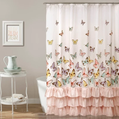 Kids' Flutter Butterfly Shower Curtain - Lush Décor 6 Kids' Flutter Butterfly Shower Curtain - Lush Décor - Image 6