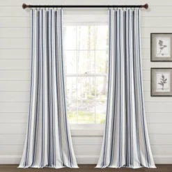 Set Of 2 (84"x42") Farmhouse Striped Yarn Dyed Eco-Friendly Recycled Cotton Window Curtain Panels - Lush Décor -Home Decoration Promotion GUEST c0bb1c52 0941 4a9f b51c 169e74673063