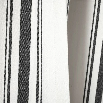 2pk 42"x84" Light Filtering Farmhouse Striped Yarn Dyed Curtain Panels Black - Lush Décor 4 2pk 42"x84" Light Filtering Farmhouse Striped Yarn Dyed Curtain Panels Black - Lush Décor - Image 4