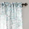 2pk 38"x84" Sheer Weeping Flower Curtain Panels Blue/Gray - Lush Décor