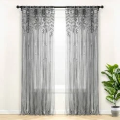 84"x40" Boho Macrame Leaf Cotton Window Curtain Panel - Lush Décor 15 84"x40" Boho Macrame Leaf Cotton Window Curtain Panel - Lush Décor -Home Decoration Promotion GUEST c7da5b8e 9313 4e40 a2ae 6a50871e1fb5