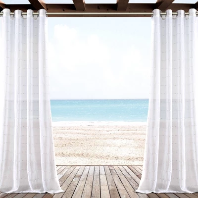 1pc 50"x84" Indoor/Outdoor Sheer Farmhouse Textured Curtain Panel White - Lush Décor 1 1pc 50"x84" Indoor/Outdoor Sheer Farmhouse Textured Curtain Panel White - Lush Décor