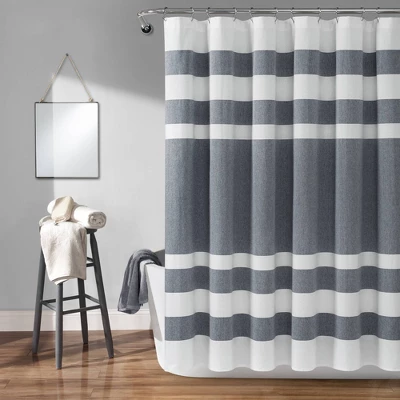 Cape Cod Stripe Yarn Dyed Cotton Shower Curtain - Lush Décor 6 Cape Cod Stripe Yarn Dyed Cotton Shower Curtain - Lush Décor - Image 6