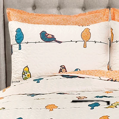 7pc Rowley Birds Quilt Set - Lush Décor 4 7pc Rowley Birds Quilt Set - Lush Décor - Image 4