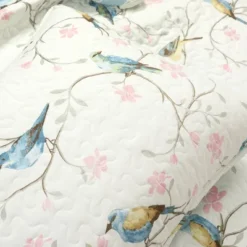 Lush Décor 3pc Botanical Bird And Flower Oversized Reversible Quilt Set White/Blue/Yellow -Home Decoration Promotion GUEST ce26680c 98e2 45da 8461 dd1bfadd89bd