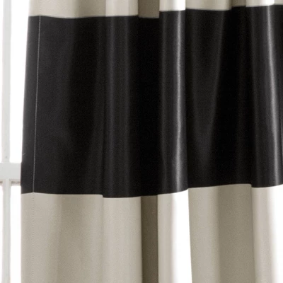 2pk 52"x84" Light Filtering Montego Striped Curtain Panels Off White/Black - Lush Décor 2 2pk 52"x84" Light Filtering Montego Striped Curtain Panels Off White/Black - Lush Décor - Image 2